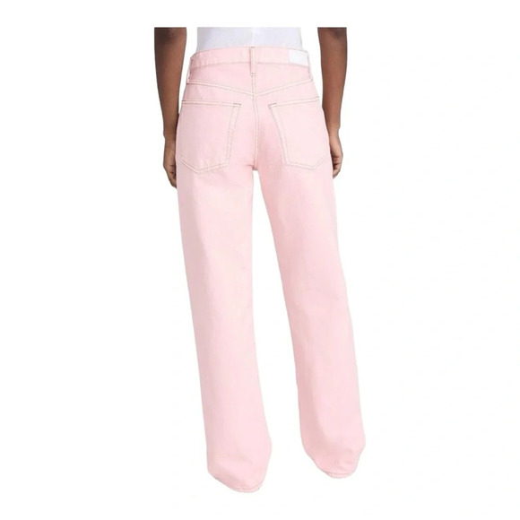 Re/Done Loose Washed Pink Denim Wide Leg Jeans NWT - Picture 3 of 9